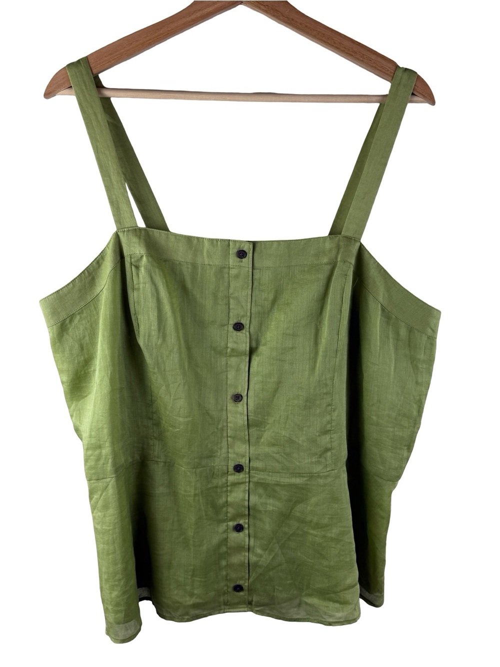 NWT Banana Republic Ramie Button Front Tank Top new XL Tall - Picture 3 of 9
